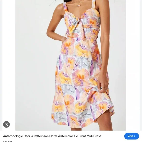 Anthropologie Pink and Purple Midi Sundress - Picture 2 of 2